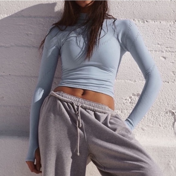 FP Movement by Free People Tops - Free People Good Karma High-Neck Layer in Baby Blue XS/S NWOT